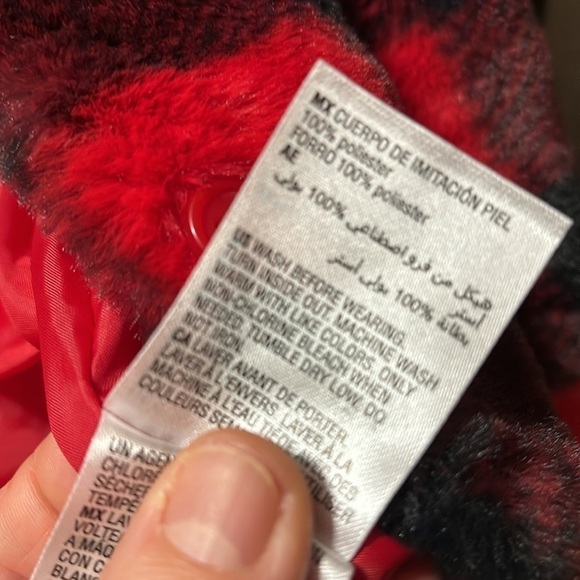 Epic Threads Toddler or Girls RED BUFFALO CHECK Faux Fur Jacket - Picture 8 of 10
